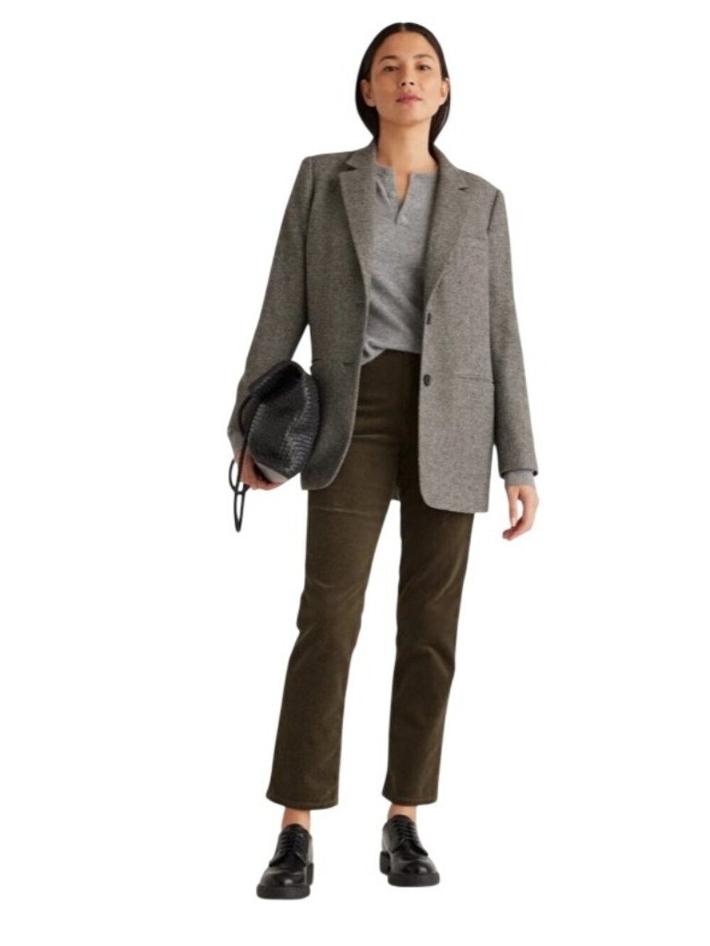 Quince Womens Organic Stretch Corduroy Straight Leg Pants Seaweed green Size 6